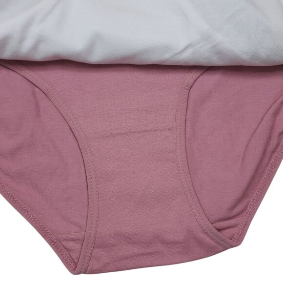 Laura Ashley 5-Pack Cotton Spandex Tag-Free M Brief Panties Pink Gray Blue White - Picture 10 of 12